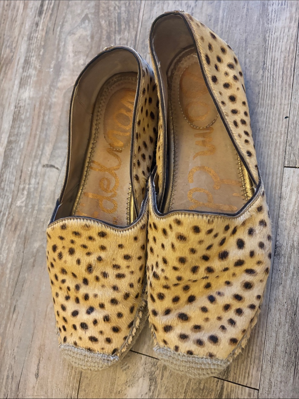 Sam Edelman Leopard-Print Espadrille Flats - Tan and Black